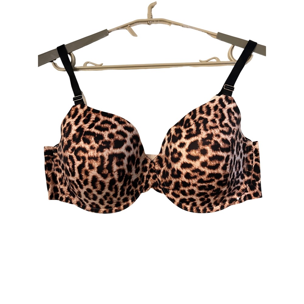 Soma Vanishing 360 Bra Women 40D Brown Leopard Print Underwire - Picture 2 of 7